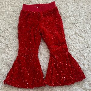 Toddler Red Sequin Bell Bottoms